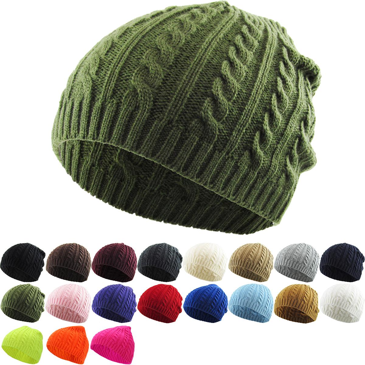 Cuffless Cable Knit Beanie | KBETHOS